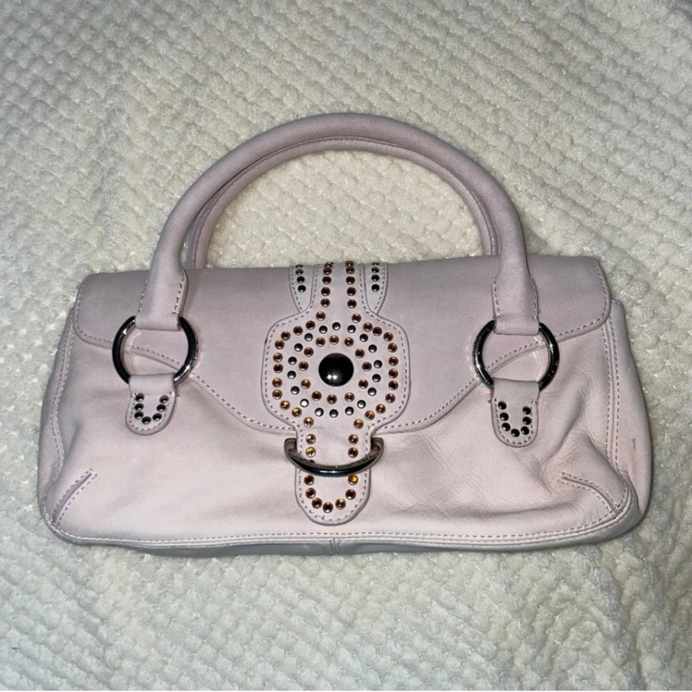 Antonio Melani Blush Pink Sueded Leather Shoulder Bag